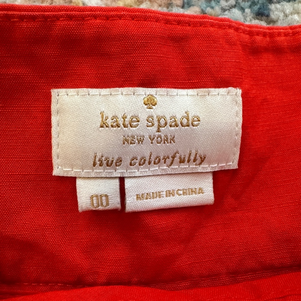 Kate Spade Vibrant Orange Slub Cotton/Linen Culotte Pants
Size 00 - Picture 7 of 9
